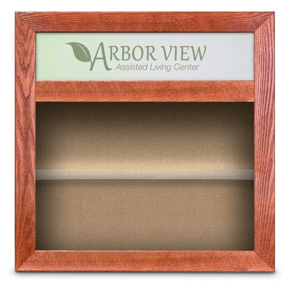 Outdoor Enclosed Combo Board, 42"x32", Bronze Frame/Black Porc & Rubber